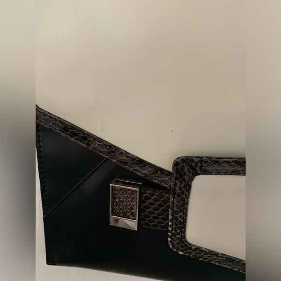 Rafe New York Bag Cowhide Snakeskin Large Clutch Shoulder Purse Chain Strap